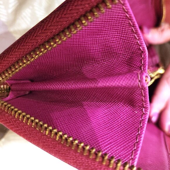 Tory Burch Saffiano Leather Long Wallet - Magenta Pink - EUC - Picture 5 of 11